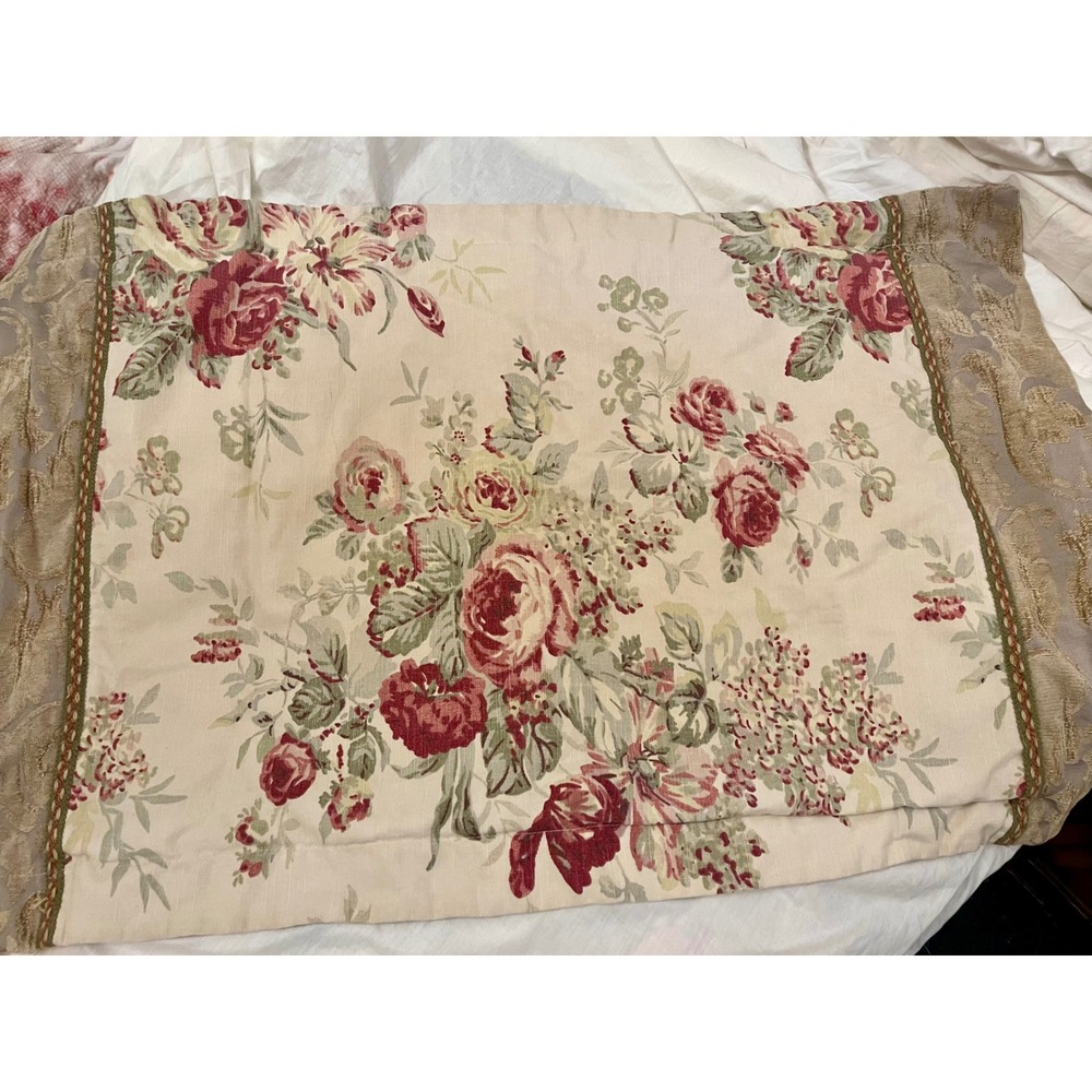 Waverly Norfolk Rose Sonata Garden 2 King Shams Green Border  Cottagecore